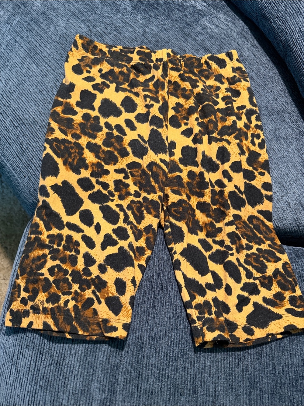 Zenana Outfitters Leopard Print Bike Shorts - Yellow & Black